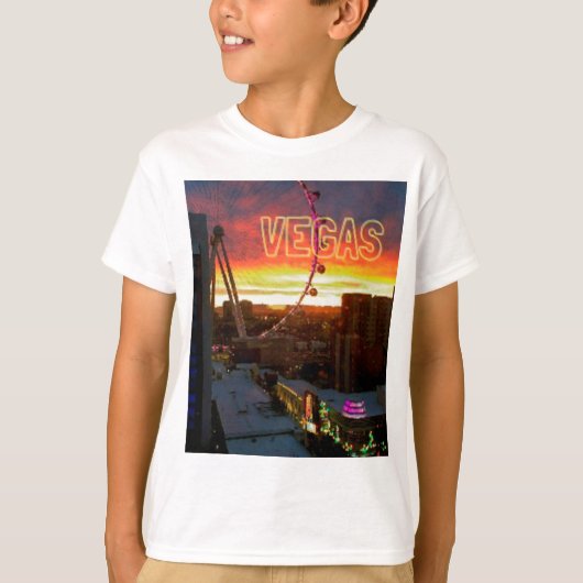 High Roller Ferris Wheel Sunrise in Vegas T-shirt (Voorkant)