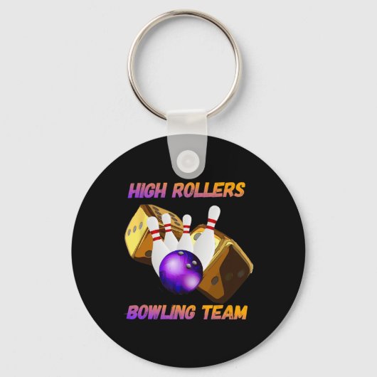 High Rollers Bowling Team Design Sleutelhanger (Voorkant)
