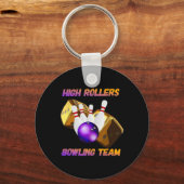 High Rollers Bowling Team Design Sleutelhanger (Voorkant)
