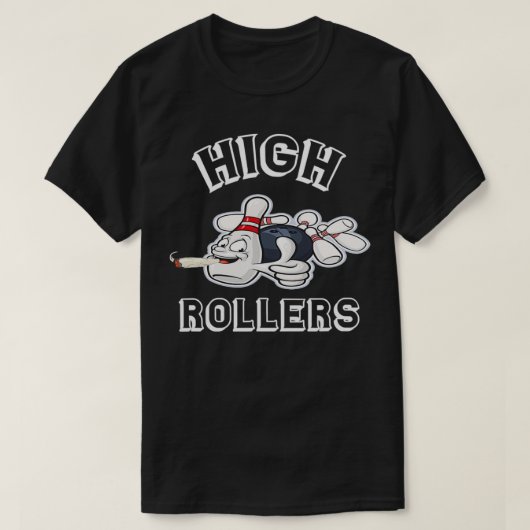 High Rollers die Bowling-team afstemmen T-shirt (Design voorkant)