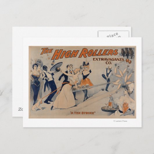 High RollersBowling Party Theater Poster Uitnodiging Briefkaart (Voorkant / Achterkant)