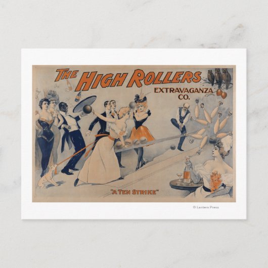 High RollersBowling Party Theater Poster Uitnodiging Briefkaart (Voorkant)