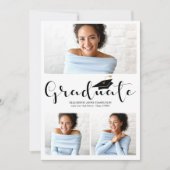 High School 3 Foto Afstuderen Aankondiging (Voorkant)