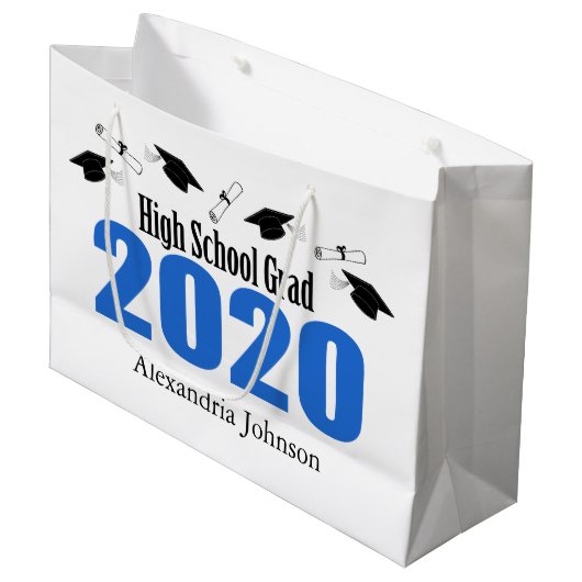 High School Afstudeerder 2020 Afstuderen Gift Bag  Groot Cadeauzakje (Voorkant Gekanteld)