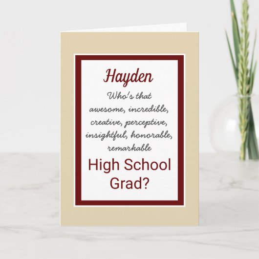 High School Afstudeerder Felicitatiekaart Kaart (Voorkant)