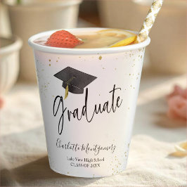 High School Afstudeerder Party Modern Splash Glitt Papieren Bekers
