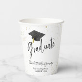 High School Afstudeerder Party Modern Splash Glitt Papieren Bekers (Achterkant)