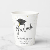 High School Afstudeerder Party Modern Splash Glitt Papieren Bekers (Voorkant)