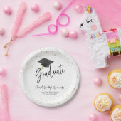 High School Afstudeerder Party Modern Splash Glitt Papieren Bordje (Feest)