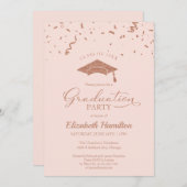 High School Afstudeerder Party Roos Gold Confetti  Kaart (Voorkant / Achterkant)