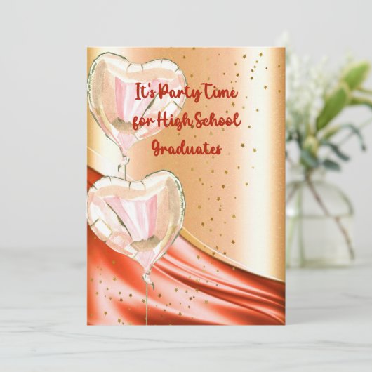 High School afstudeerfeest Kaart (Staand voorkant)