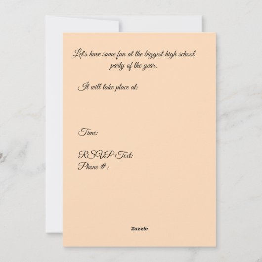 High School afstudeerfeest Kaart (Achterkant)