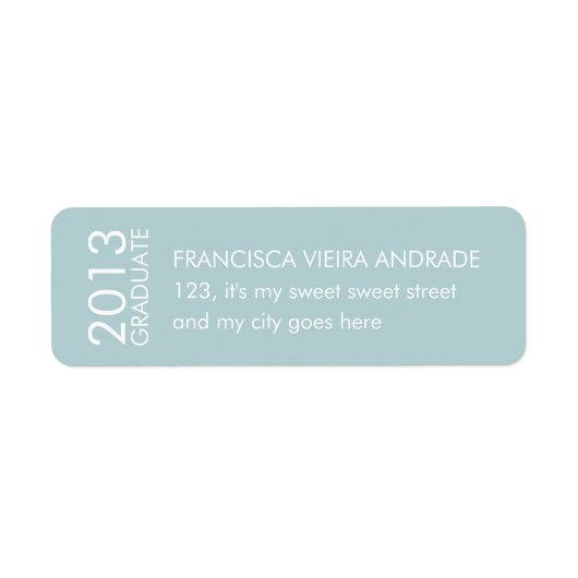 High School Afstuderen 2013 Verticaal Blauw Wit Etiket (Voorkant)