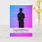 High School afstuderen 2021 aangepaste portretfoto Kaart (Gele Bloem)