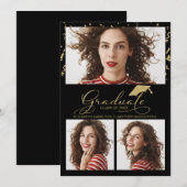 High School Afstuderen Aankondiging 3 Foto (Voorkant / Achterkant)