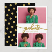 High School Afstuderen Aankondiging 3 Foto (Voorkant / Achterkant)