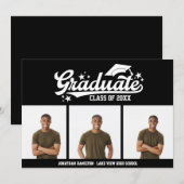 High School Afstuderen Aankondiging 3 Foto (Voorkant / Achterkant)