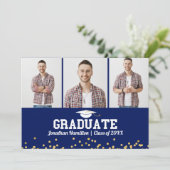 High School Afstuderen Aankondiging 3 Fotokaart (Staand voorkant)