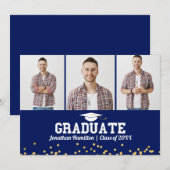 High School Afstuderen Aankondiging 3 Fotokaart (Voorkant / Achterkant)