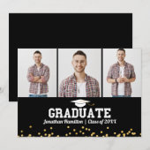 High School Afstuderen Aankondiging 3 Fotokaart (Voorkant / Achterkant)