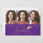 High School Afstuderen Aankondiging 3 Fotokaart (Voorkant)