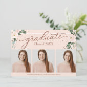 High School Afstuderen Aankondiging 3 Fotokaarten (Staand voorkant)