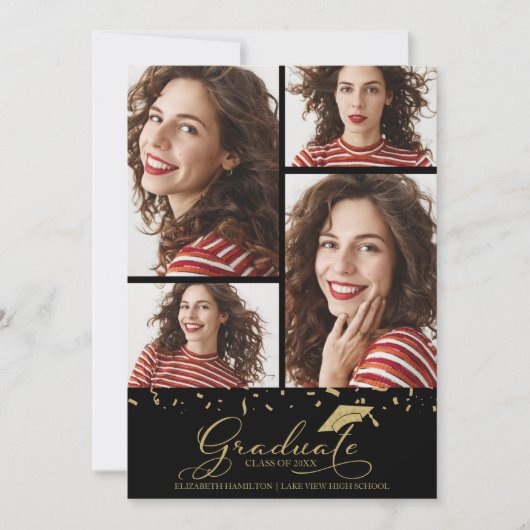 High School Afstuderen Aankondiging 4 Foto (Voorkant)