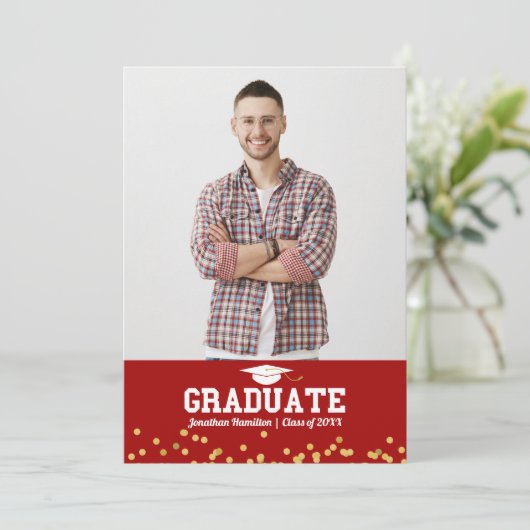 High School Afstuderen Aankondiging Foto (Staand voorkant)