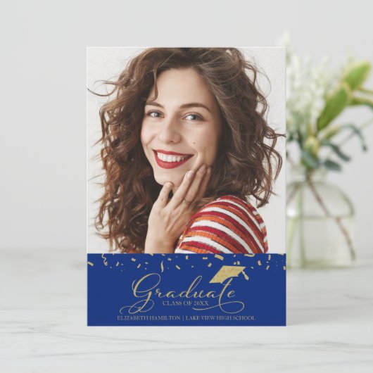 High School Afstuderen Aankondiging Foto (Staand voorkant)