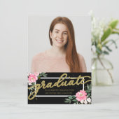 High School Afstuderen Aankondiging Fotokaart (Staand voorkant)