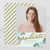 High School Afstuderen Aankondiging Fotokaart (Voorkant / Achterkant)