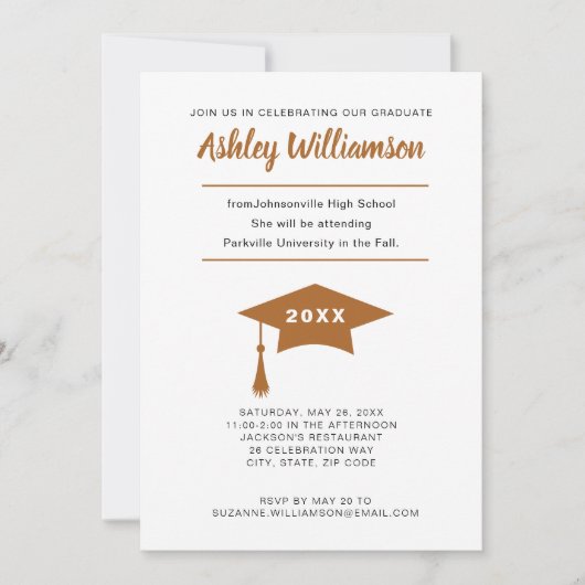 High School Afstuderen Aankondiging Pet en Tassel (Voorkant)