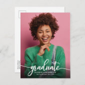 High School Afstuderen Aankondiging Simple Chic Briefkaart (Voorkant / Achterkant)