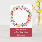 High School Afstuderen Afstudeerder toevoegen Foto Kaart (Gele Bloem)