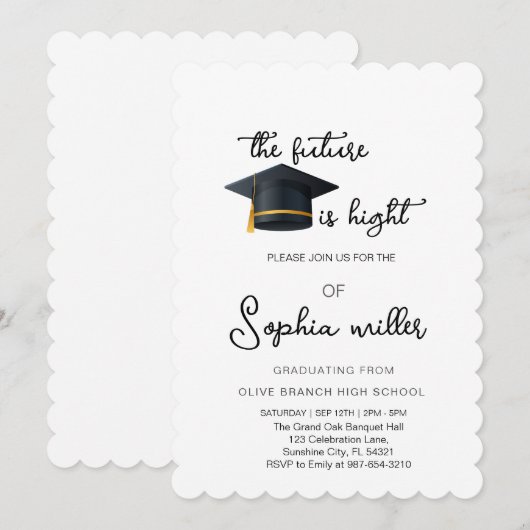 High School Afstuderen, Afstudeerfeest Kaart (Voorkant / Achterkant)