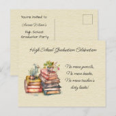 High School Afstuderen Celebration Uitnodiging Briefkaart (Voorkant / Achterkant)