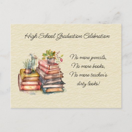 High School Afstuderen Celebration Uitnodiging Briefkaart (Voorkant)
