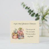 High School Afstuderen Celebration Uitnodiging Briefkaart (Staand voorkant)