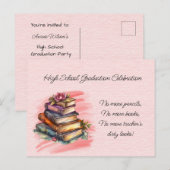 High School Afstuderen Celebration Uitnodiging Briefkaart (Voorkant / Achterkant)