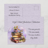 High School Afstuderen Celebration Uitnodiging Briefkaart (Voorkant / Achterkant)