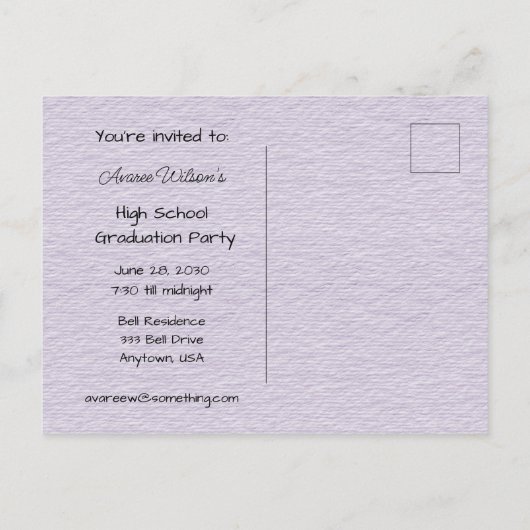 High School Afstuderen Celebration Uitnodiging Briefkaart (Achterkant)