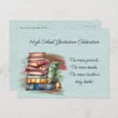 High School Afstuderen Celebration Uitnodiging Briefkaart (Voorkant / Achterkant)