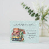High School Afstuderen Celebration Uitnodiging Briefkaart (Staand voorkant)