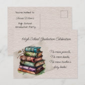 High School Afstuderen Celebration Uitnodiging Briefkaart (Voorkant / Achterkant)
