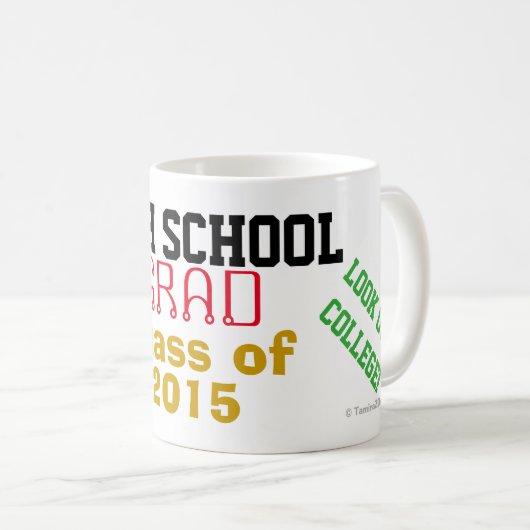 High School Afstuderen Class Jaar Woo-Hoo Koffiemok (Voorkant rechts)