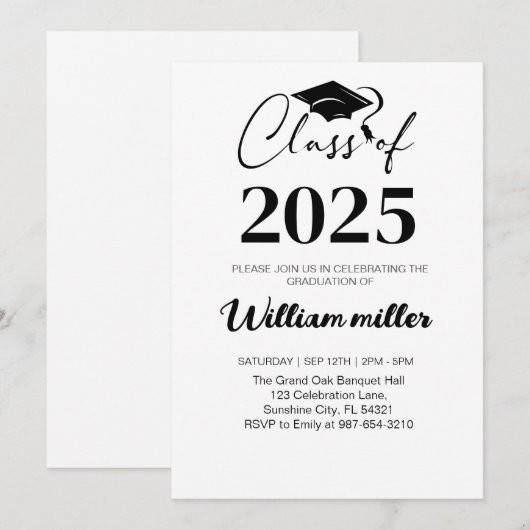 High School Afstuderen Class of 2025, Minimaal afs Kaart (Voorkant / Achterkant)