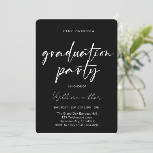 High School Afstuderen Class of 2025, Minimaal afs Kaart (Staand voorkant)