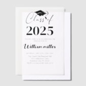 High School Afstuderen Class of 2025, Minimaal afs Vellum Uitnodigingen (Offset)