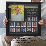 High School Afstuderen Foto Collage K-12 Gold Foto Afdruk<br><div class="desc">Creëer een foto van de collage van de foto van het afstuderen de fotomafdruk geschikt voor het ontwerpen of voor een 12x12 plakboekpagina van het afstuderen met foto's door de jaren of klassen K-12. Zwart en faux gouden folie. Personaliseer de naam van de afgestudeerde, de jaarklasse, de schoolnaam en/of de...</div>