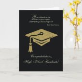 High School Afstuderen Gefeliciteerd Black Gold Kaart (Gele Bloem)